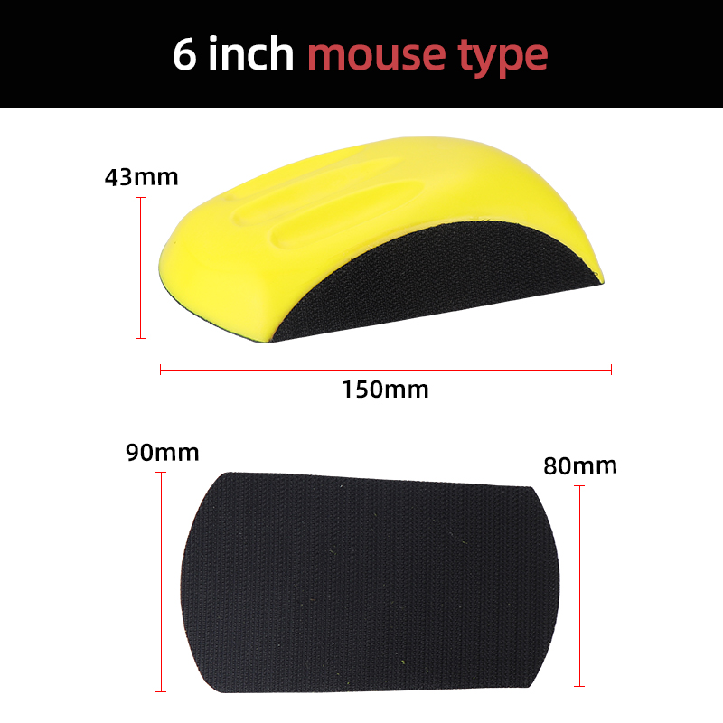 Hifeson 5/6 tommers mini rund slipekloss mus slipeskive sandpapirverktøy bakside poleringspute håndslipekloss pu-skum: Gull