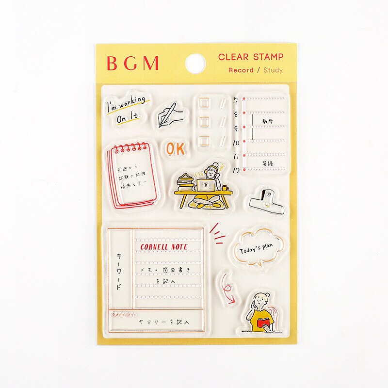 Japan BGM Clear Stamp Album Book, Acrylic Stamping Clear Block, Transparent Clear Stamps Seal,for Scrapbooking Craft Card Making: 04