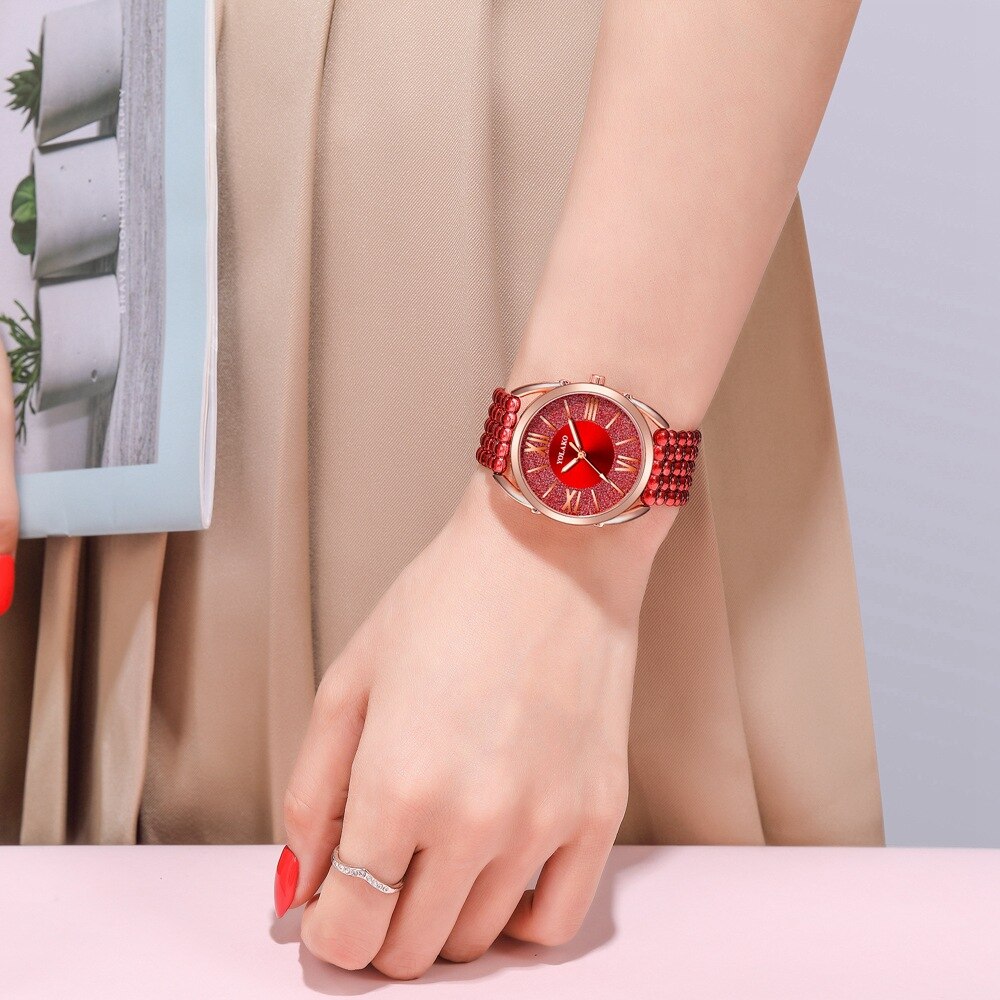 Europese En Amerikaanse Populaire Romeinse Schaal Dubbele Geconfronteerd Armband Horloge Mode Starry Grote Wijzerplaat Vrouwelijke Horloge Horloge