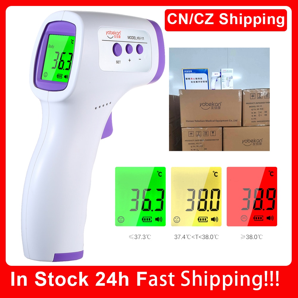 Non-contact IR Infrared Thermometer Adult Digital Thermometer Infrared LCD Forehead Temperature Measurement Household Portable