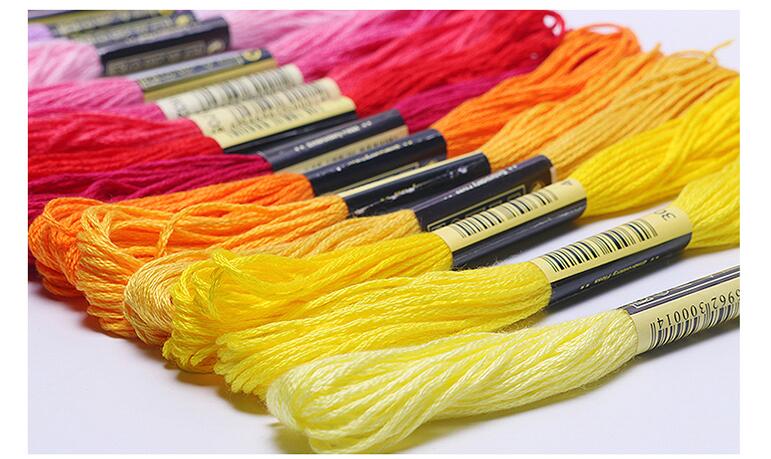 4meter 50pcs embroidery floss Cross Stitch Cotton Embroidery Thread Floss Sewing Skeins Craft