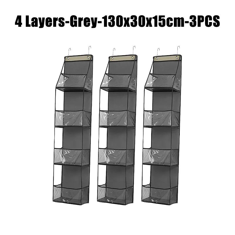 Sobre a porta pendurado despensa organizador de armazenamento pendurado com bolsos de plástico transparente organizador de grande capacidade para armário quarto: YELLOW