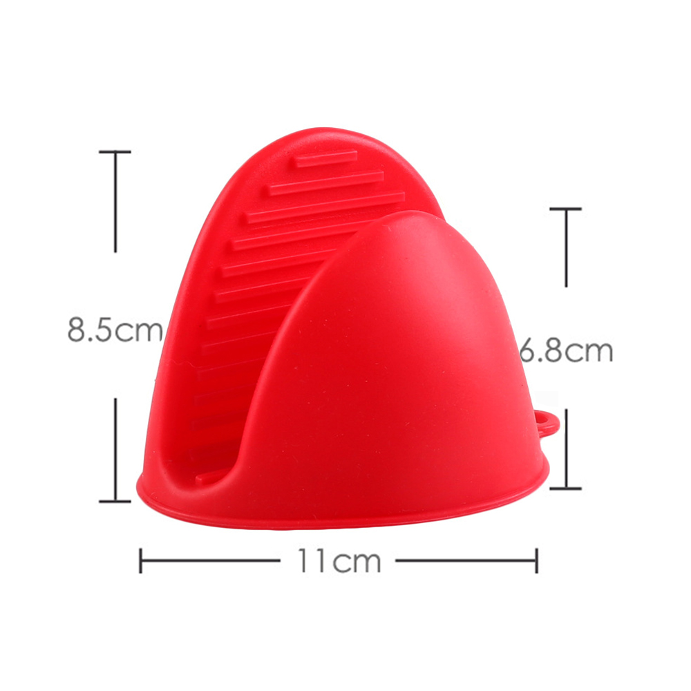 Microwave Oven Glove Silicone Heat Insulation Mitts Anti Scalding Pot Bowl Holder Clip Cooking Baking Kitchen Gadget Accessories: Red