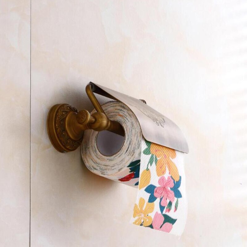 Carta Cremagliera in Ottone Massiccio Bronzo Antico anello di Tovagliolo di Carta Rotolo di Carta Cremagliera Cremagliera Della Parete Accessori per il Bagno Cremagliera Del Tessuto