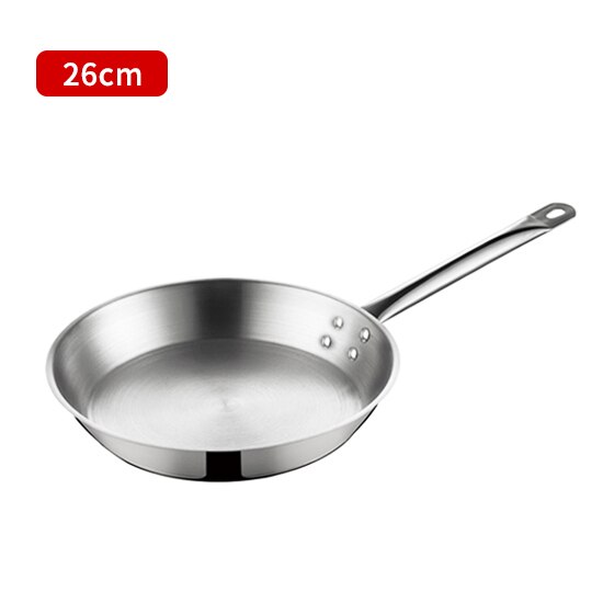 Konco Frying Pan Stainless Steel Composite Bottom Steak Pan Non Stick Pan Gas Induction Cooker Roast Skillet Kitchen cookware: 26cm