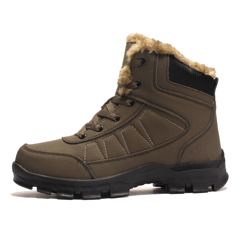 Mens Schnee Stiefel Winter Wasserdichte Warme Pelz Spitze hoch lässig Schuhe Herren hoch oben Leder Mann Knöchel Schnee Stiefel