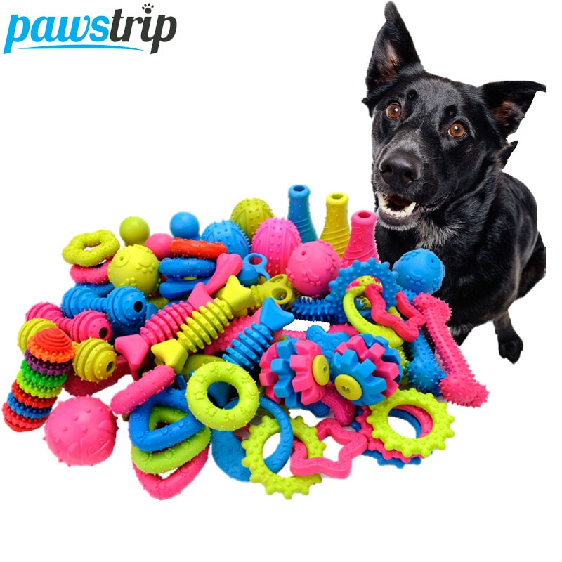 Pawstrip 1pc rubberen hondenspeelgoed, bijtbestendig hondenkauwspeelgoed, tandenpoetsen, chihuahua, teddy, bulldog, puppy, huisdierspeelgoed voor kleine honden