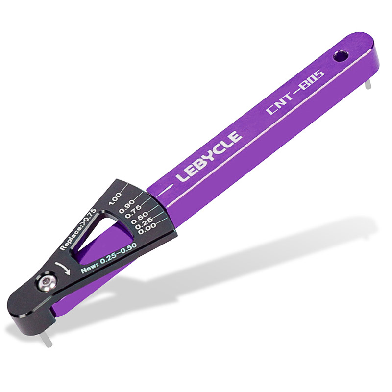 LEBYCLE-indicador de desgaste de cadena de bicicleta de montaña, medidor de eslabones, comprobador de aleación de aluminio, herramientas precisas de reparación de bicicletas de carretera: Blanco