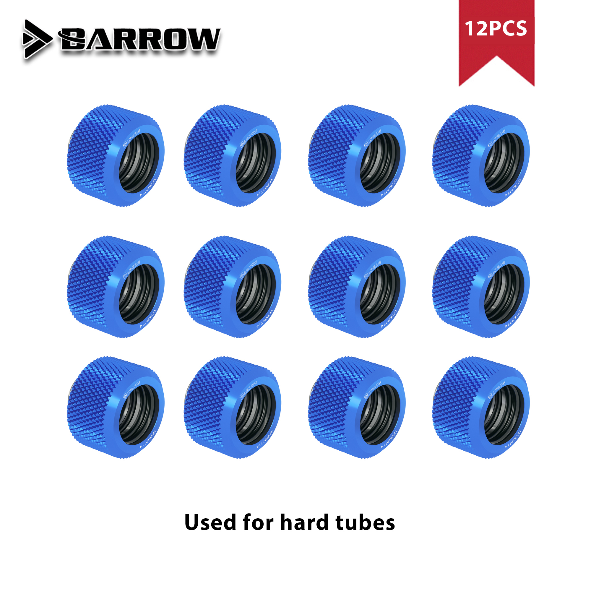 Barrow 12-teiliges G1/4-Zoll-Gewinde, Außendurchmesser 12/14/16 mm, Hartrohr-Fitting-Set, Anti-Off-Adapter, Kompressionsanschluss für Computer-Wasserkühlung: green / SPEC 2