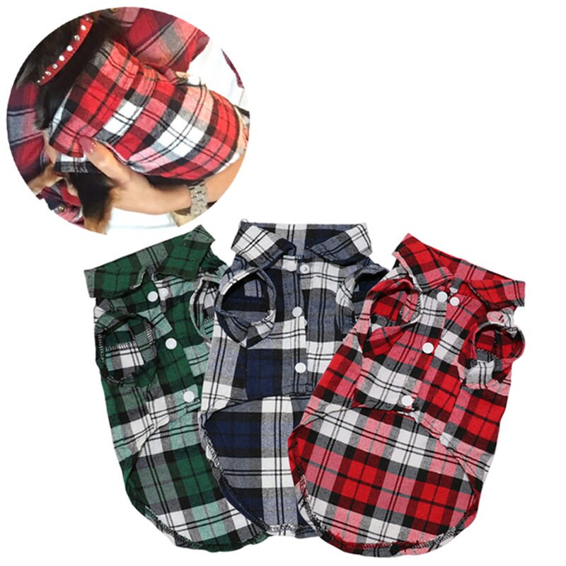Rutete hundeklær sommer hundeskjorter for små mellomstore hunder kjæledyrklær yorkies chihuahua klær best 11 av 22 s 1