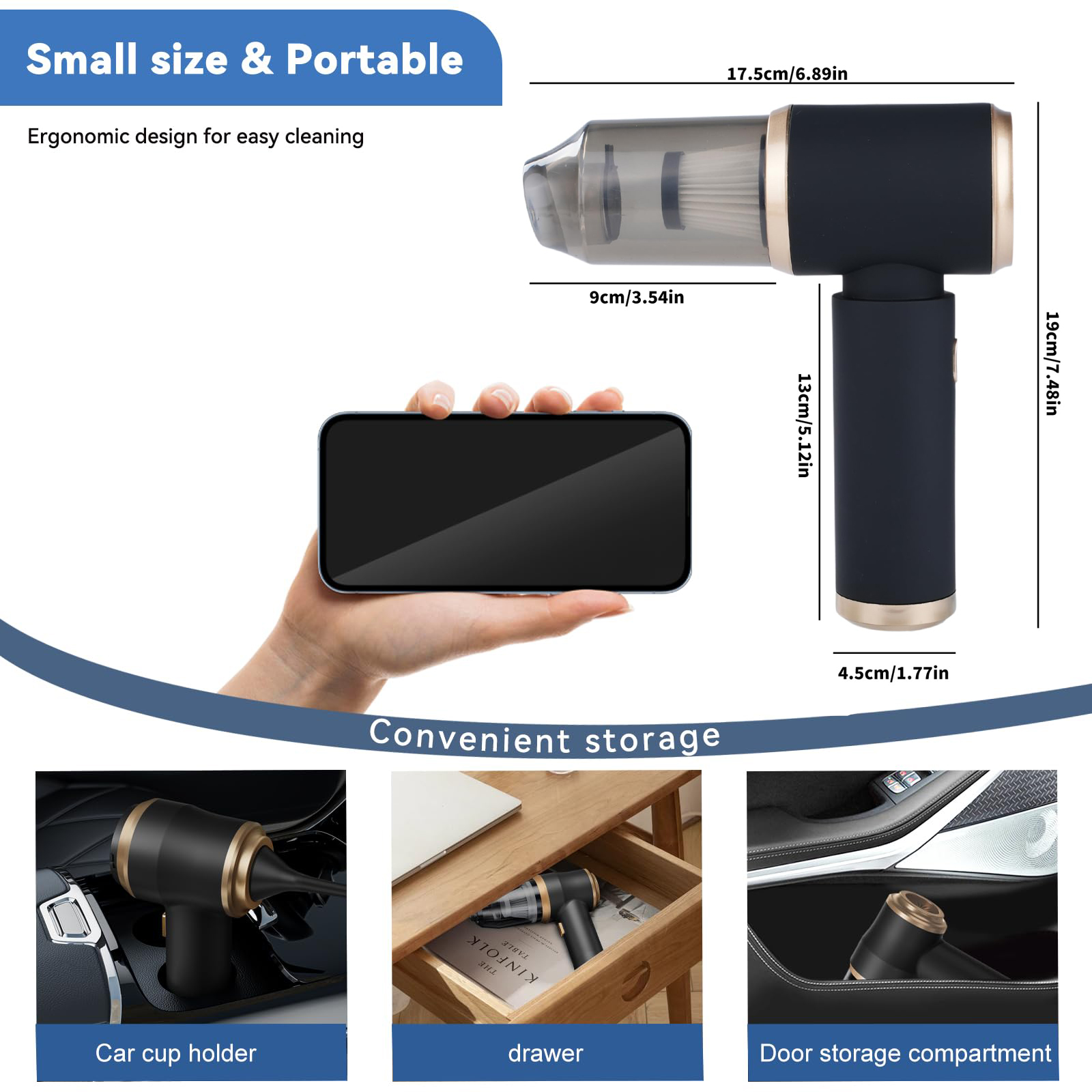 Mini-autostofzuiger Opladen Krachtige draagbare draadloze stofzuiger en luchtstofzuiger Toetsenbordstofdoek voor thuiskantoor Huisdier