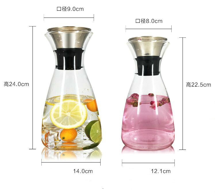 Kaldt vann vannkoker glass flaske kald vannkoker varmebestandig glass juice flaske kan