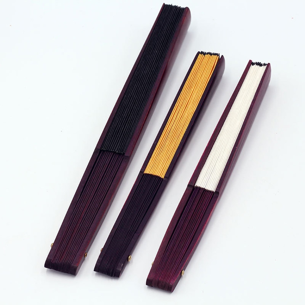 Folding Fan Chinese Style Handheld Fans Decoration For Home Blank Portable Black,Yellow,Red,Milky White.