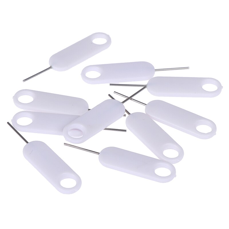 10Pcs White Sim Card Tray Removal Pin Eject Opener Tool for Smartphones Tablets