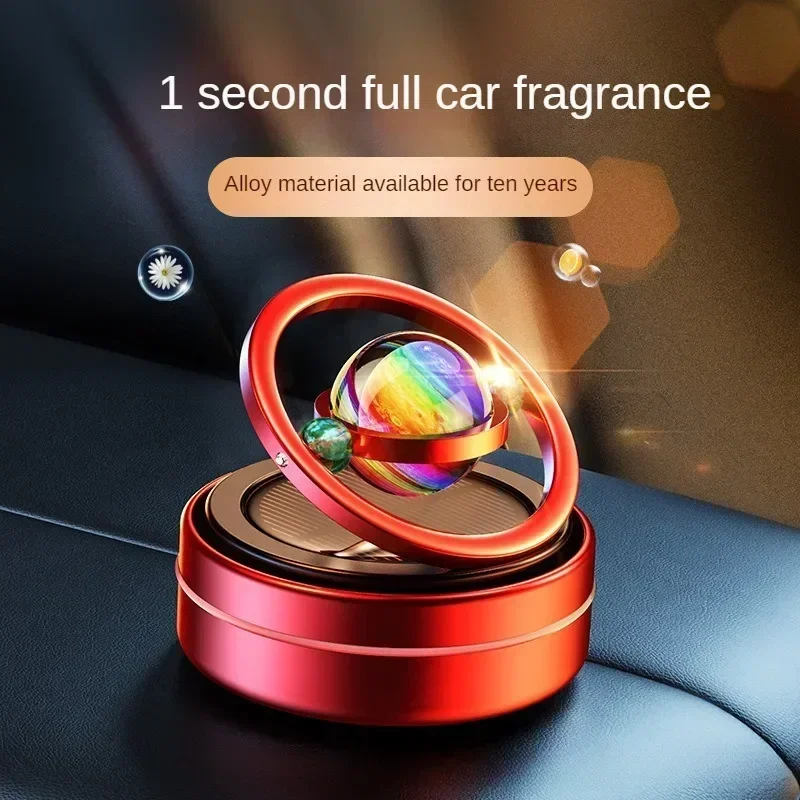 Ambientadores portátiles para coche, difusor de Perfume, doble anillo, rotación automática, Solar, Mini, cinético, aromaterapia para habitación, ambientador para coche