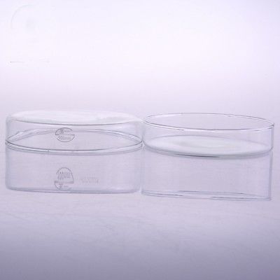 Assiette réutilisable de culture des tissus en verre 100mm, assiette avec couvercle pour laboratoire de chimie