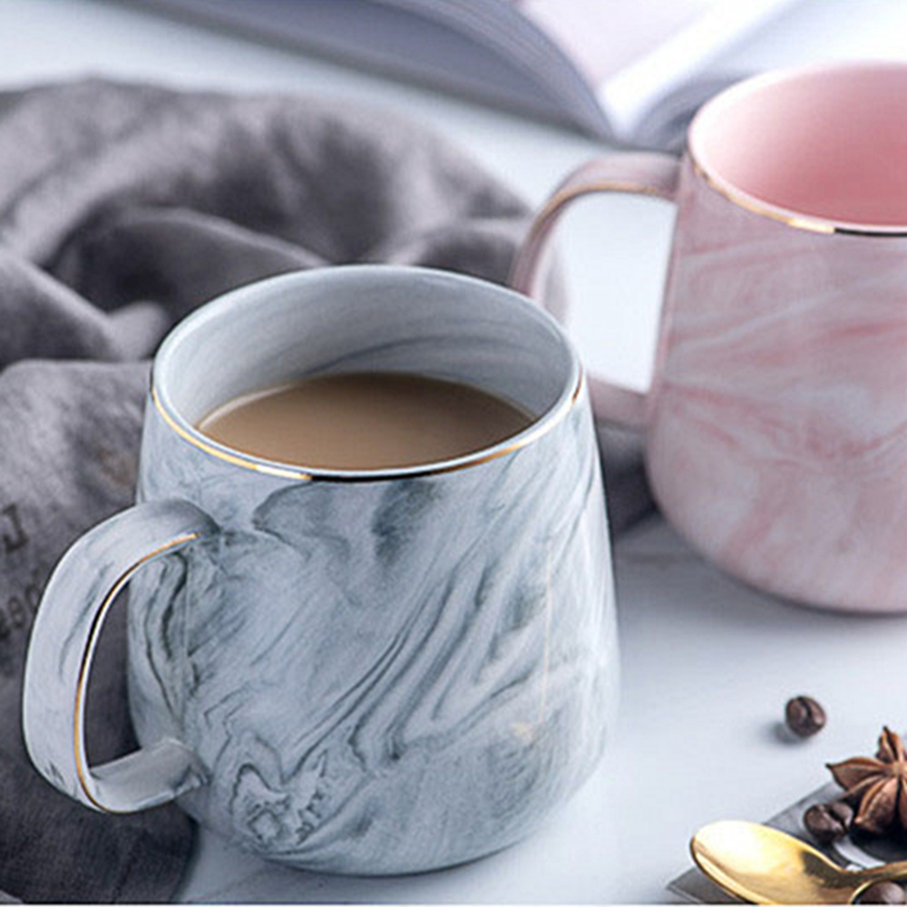 Keramiske kopper marmor rosa kaffekrus keramisk kaffekopp elskers porselenskrus til te frokostkopp til melk