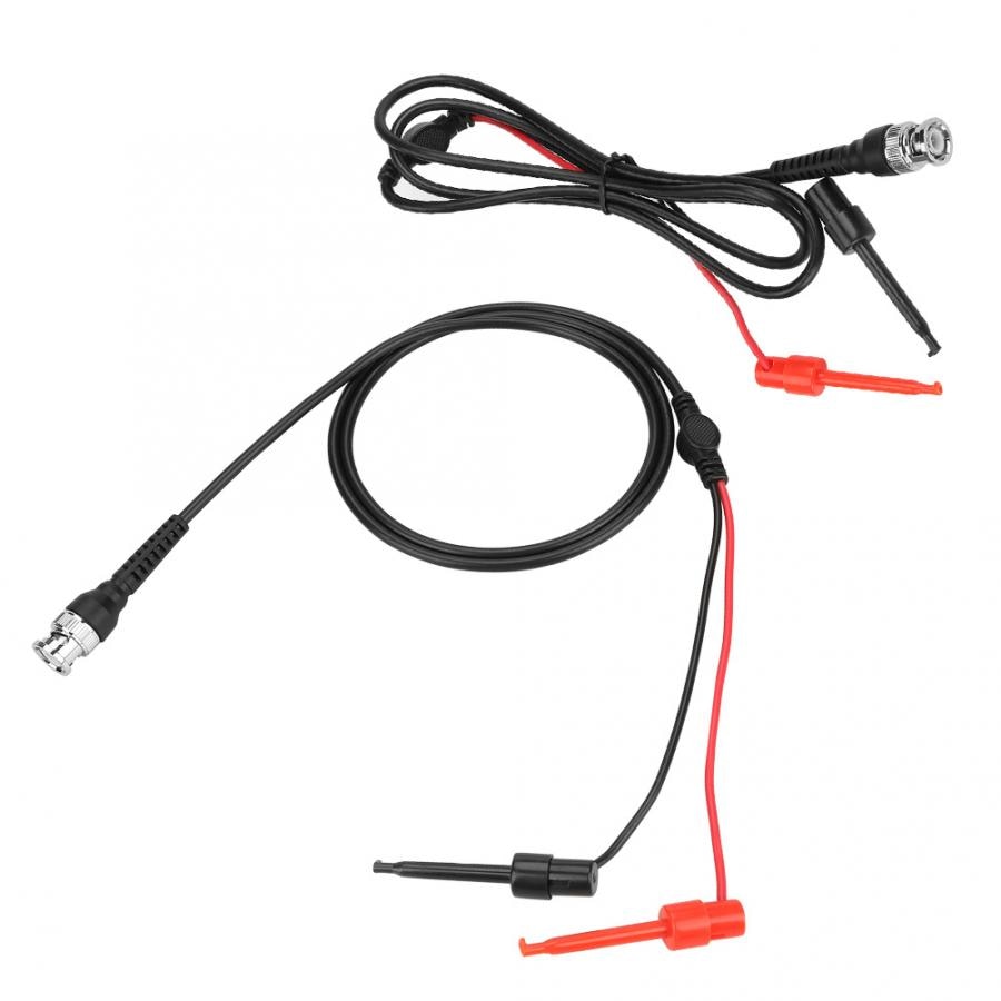 2Pcs BNC to Dual Testing Hook Probe Oscilloscope Machine Test Lead Coaxial Cables Coax Cable