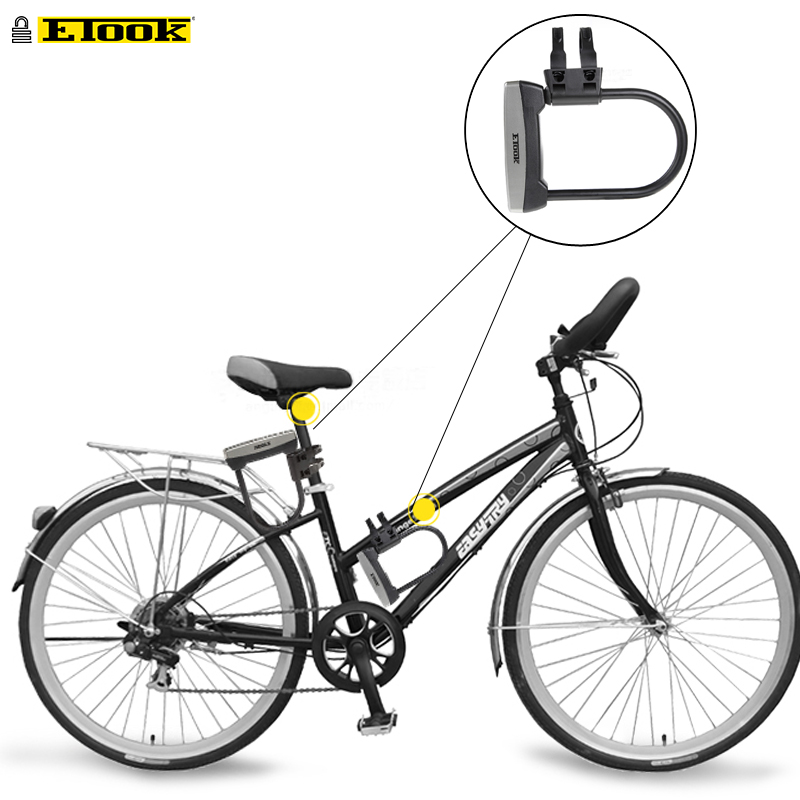 Etook u-lock cykellås tyverisikring stål elektrisk cykel scooter praktisk låsestel cykeltilbehør  et110