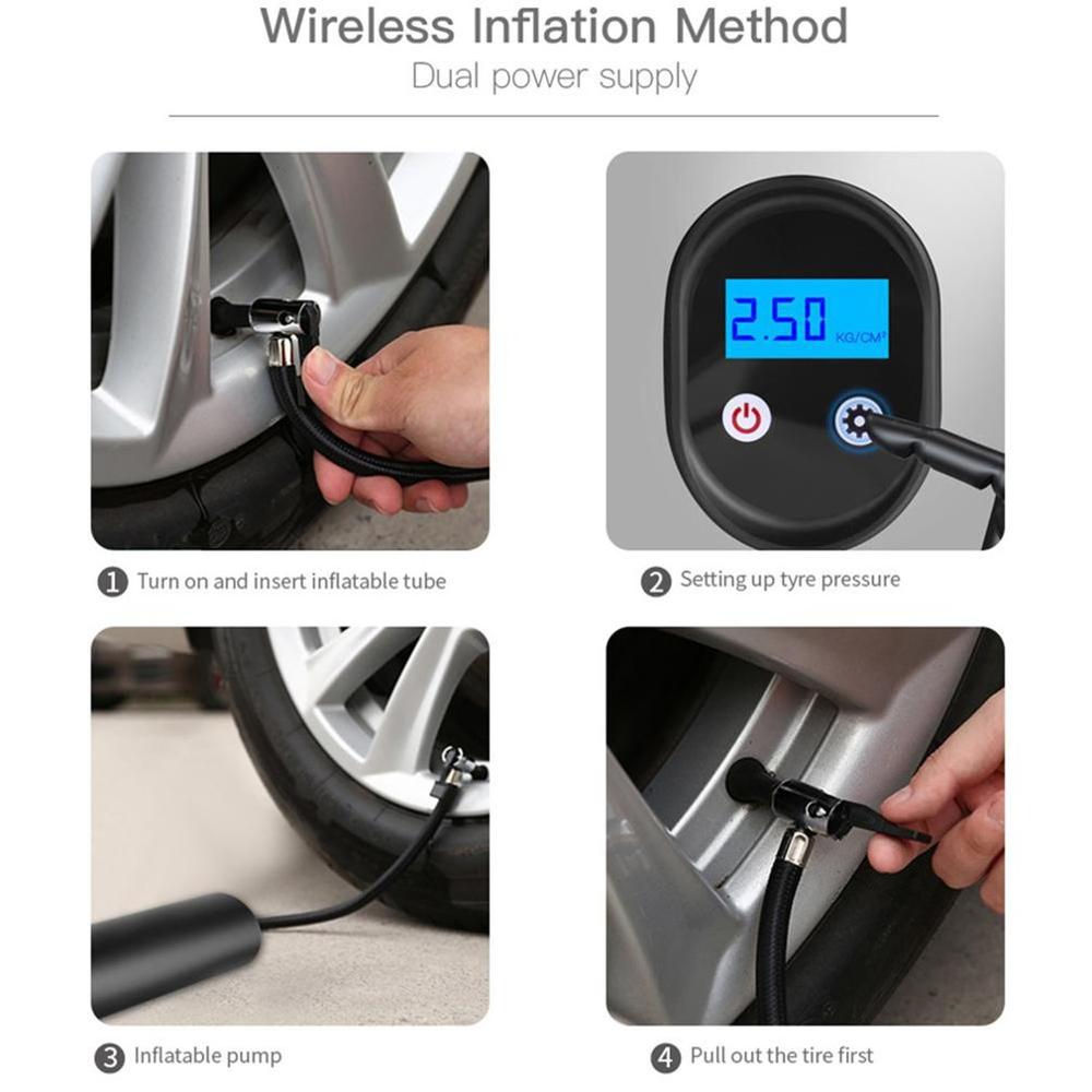 Inflatable Pump Air compressor Tyre Inflator Mini Portable Compressor 12V 150PSI Rechargeable Air Pump for Car Bicycle balls