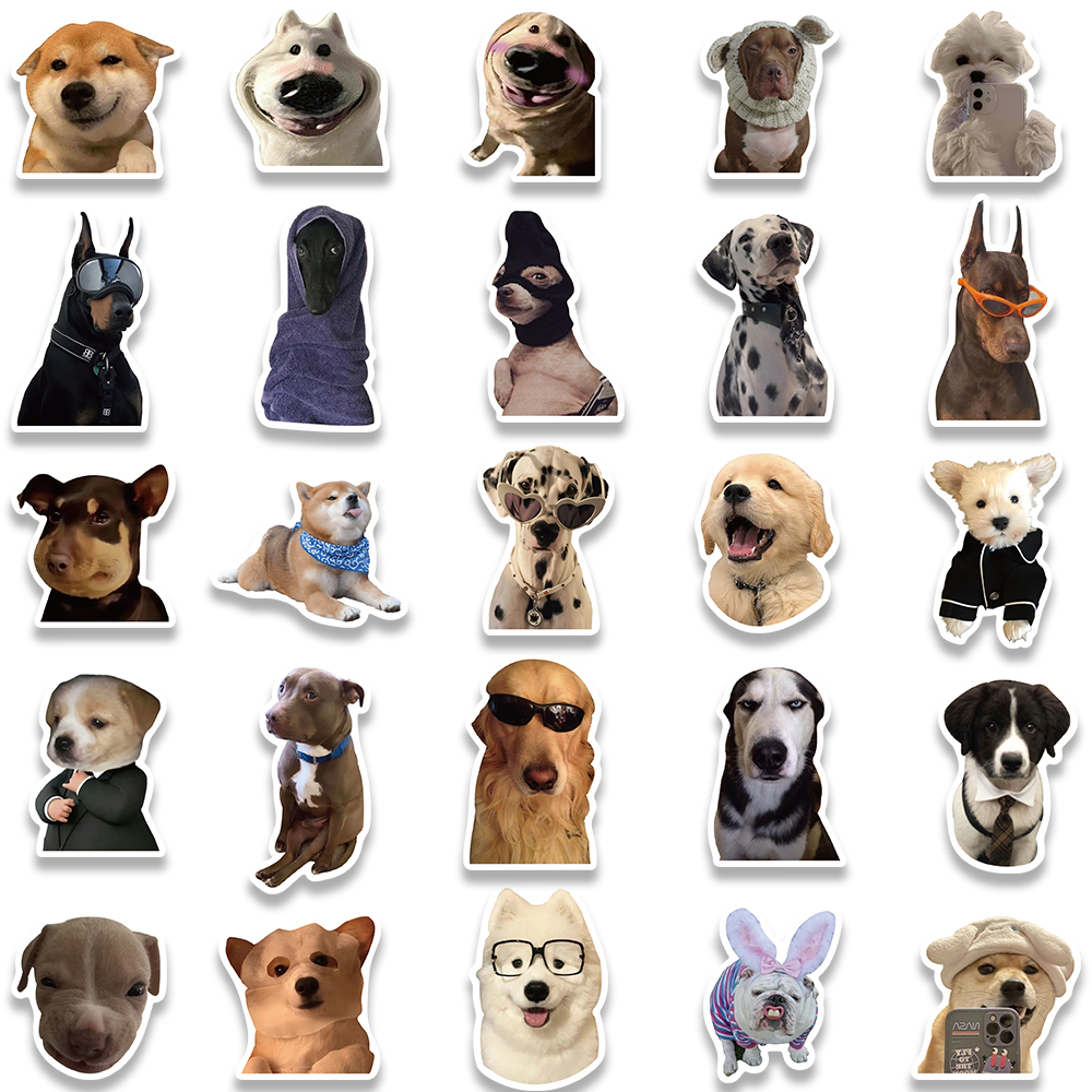 10/30/50/100 Uds lindo perro gato MEME pegatinas de animales divertidos calcomanías de dibujos animados Kawaii monopatín cuaderno equipaje teléfono coche pegatina de juguete