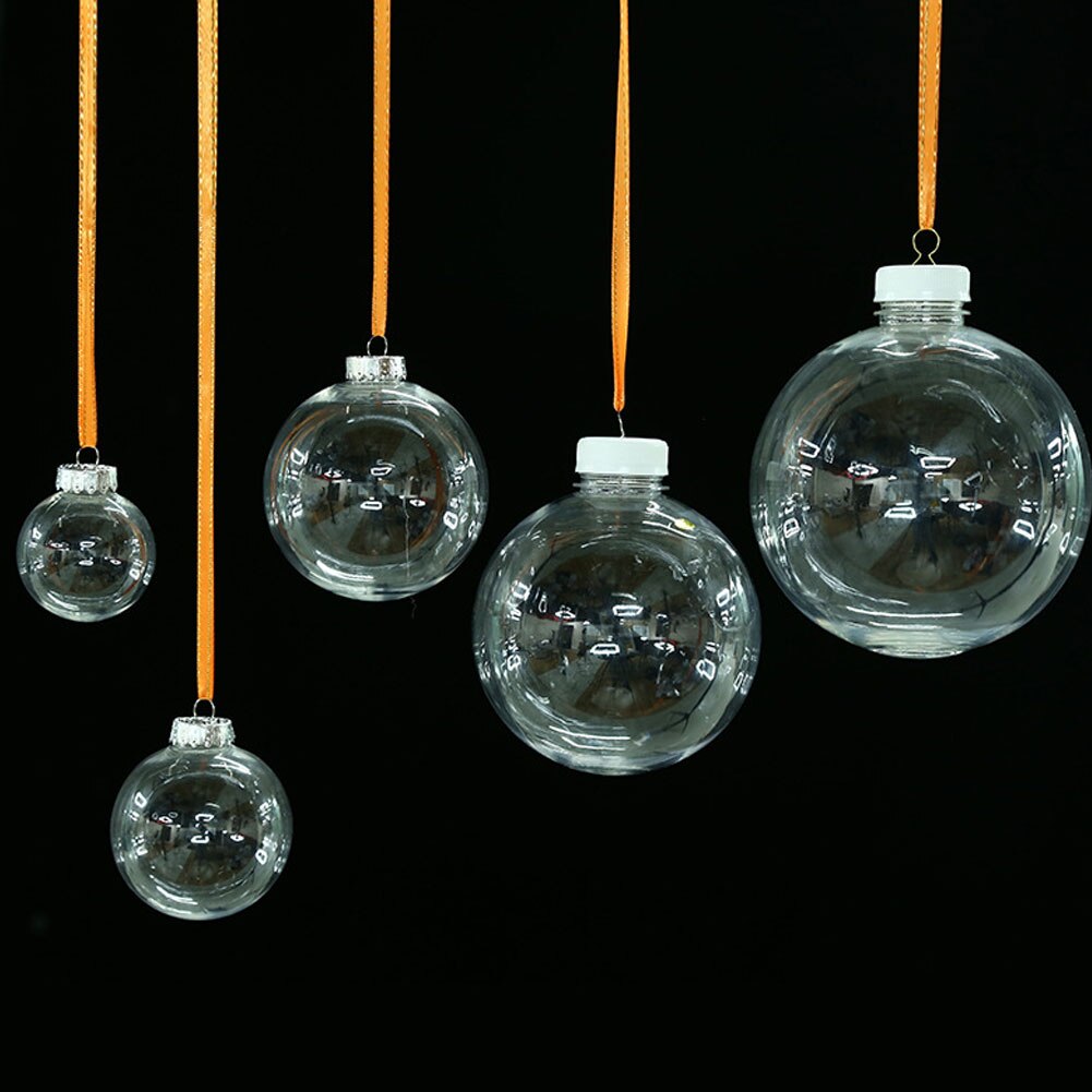 1Pc Christmas Tree Ornaments Transparent Plastic Baubles Balls Hanging Pendant Christmas Decorations navidad