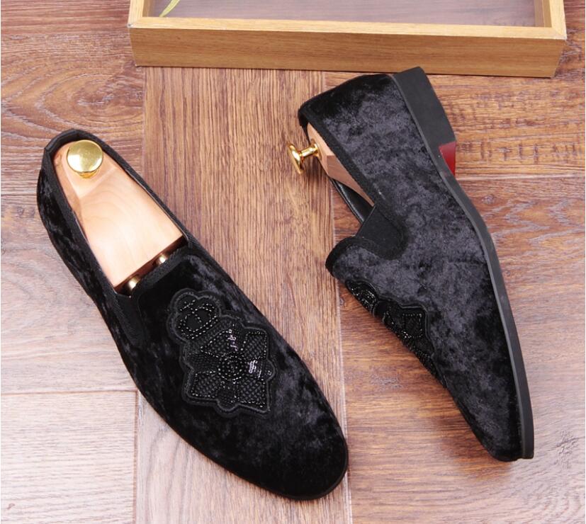 Mænd afslappet ruskind loafers sort rød bund køresko mokkasiner gommino slip on zapatillas hombre