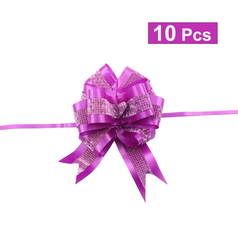 10pcs Bow Ribbon Wrapping Tie Ribbon Bow for Wedding Birthday (Pink): Rosy