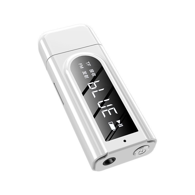 Bluetooth vastaanotin lähetinsovitin usb bluetooth  fm 6 in 1 -reseptori autotietokoneelle tv aux audio vastaanotin usb-sovitin: Valkoinen