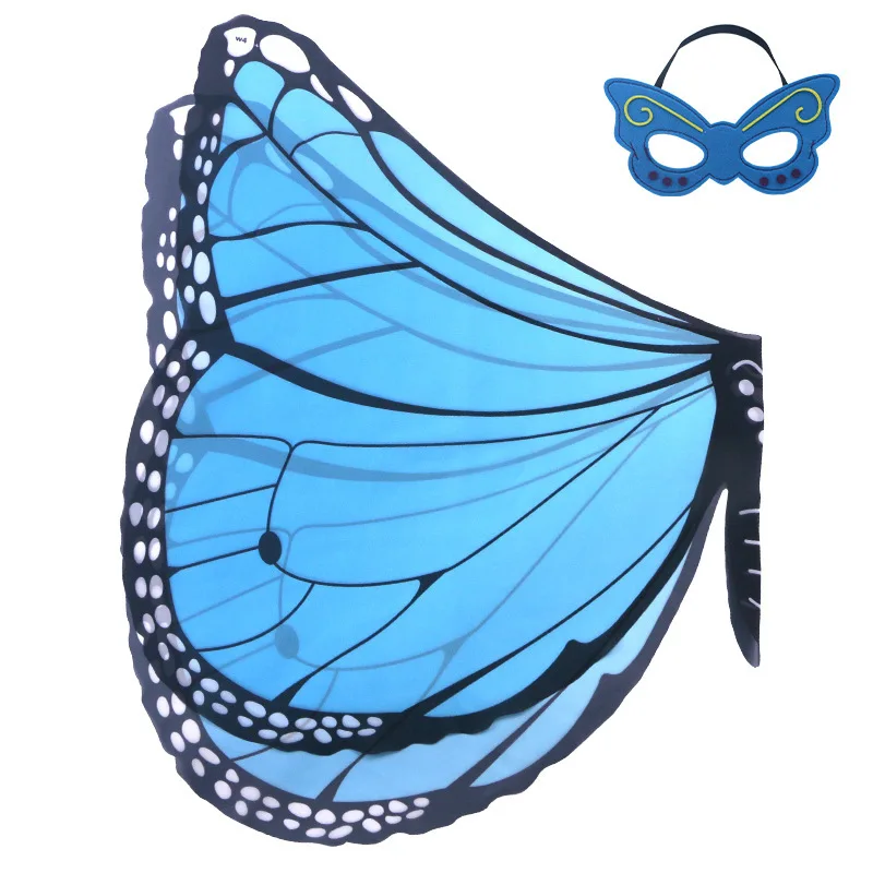 Rainbow Butterfly Wings Cape Shawl Fairy Ladies Dance Costume Adult Monarch Butterfly Cape Halloween Child Butterfly Wings: Silver
