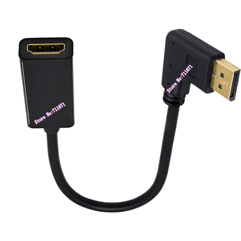 Right Angle DisplayPort to HDMI-compatible Adapter Cable Line For Desktop Laptop 90 Degree Elbow DP to HDMI-compatible Connector