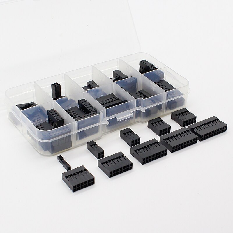 Dubbele Rij Dupont Kit 1P/2*2/2*3/2*4/ 2*5/2*6/2*7/2*8/ 2*9/ 2 * 10Pin Behuizing Plastic Shell Terminal Jumper Draad Connector Set