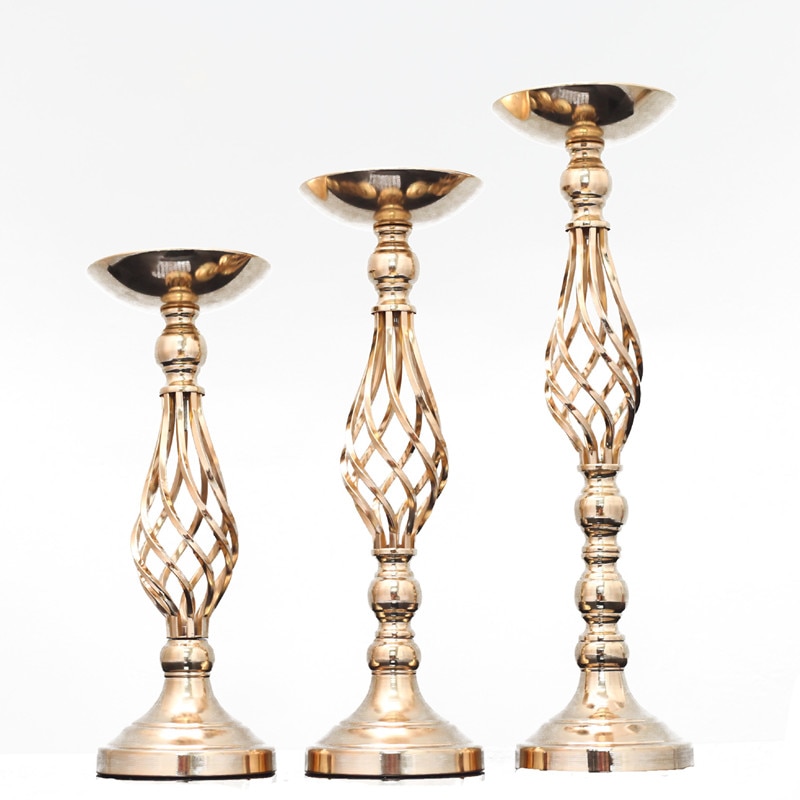 Wedding Metal Vase Main Table Flower Holder Road Lead Home Decor Candle Holder