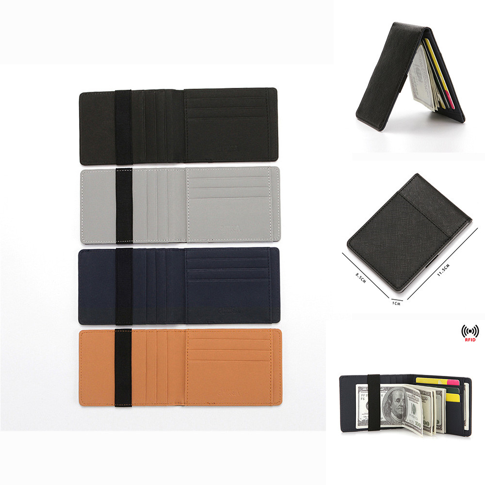 Men Credit Card Holder Minimalist RFID Blocking Wallet Card Holder Slim Wallet RFID Blocking Men Secure Faux Leather Bag Wallets