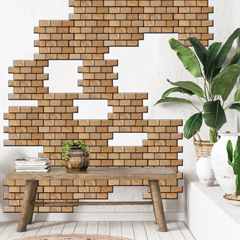 3d stue køkken badeværelse vandtæt wallsticker boligindretning aftagelig vinyl pvc mursten sten selvklæbende tapet: Brun