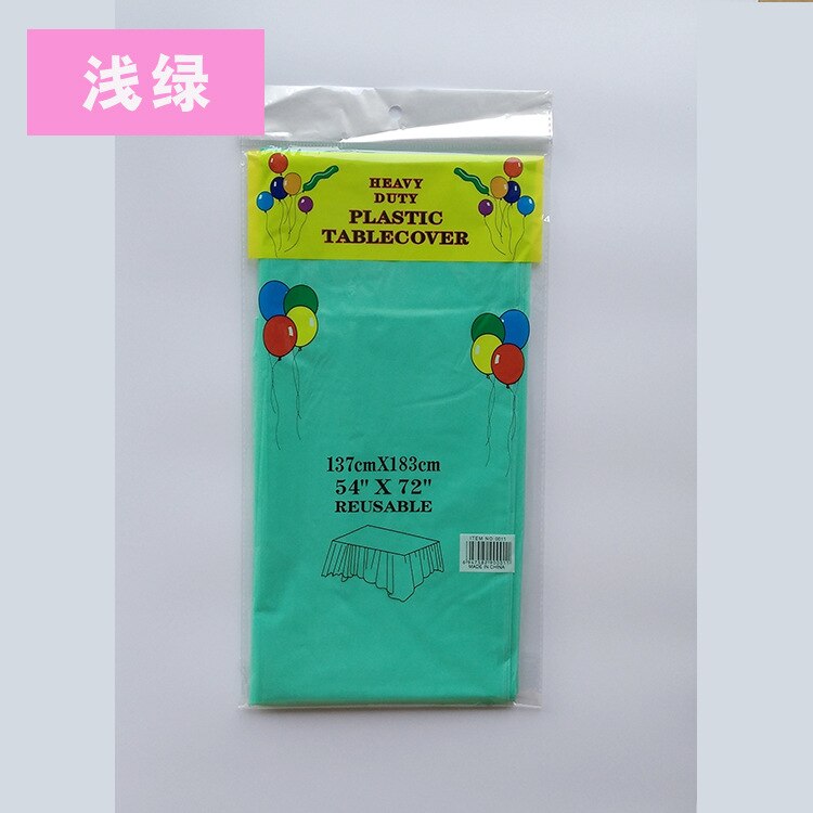 10pcs Disposable tablecloth party tablecloth PE waterproof plastic birthday dessert table plain color banquet tablecloth: green