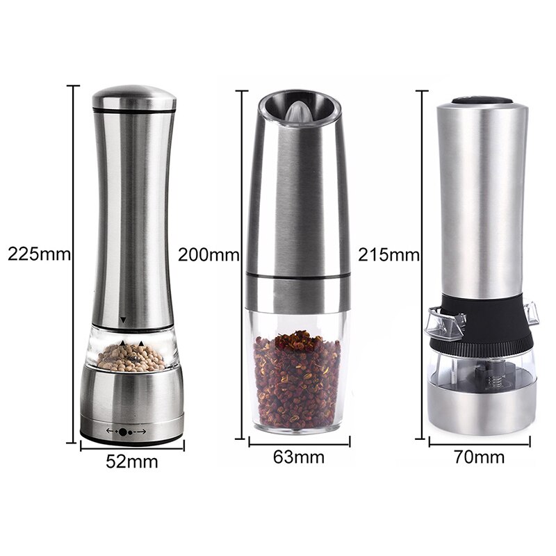 Rostfritt stål peppar salt krydda manuell kvarn kvarn elektriska shakers kökstillbehör för restaurang hotell hem kök