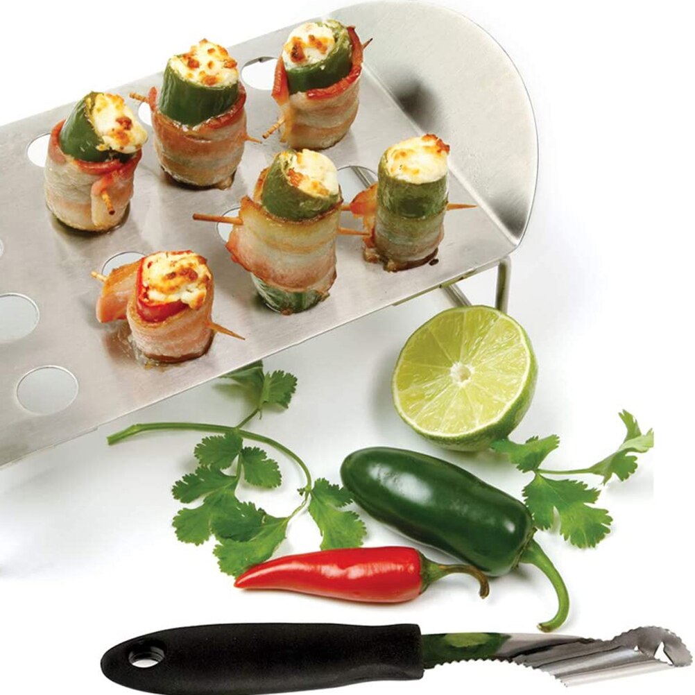 Stainless Steel With Plastic Handle Pepper Core Remover Chili Pear Fruits Vegetables Slicer Peeler Kitchen Accessories Tools