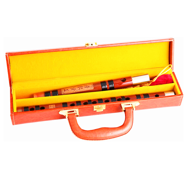 Topklasse 2- sektions fløjtetaske til beskyttelse dizi let at bære højkvalitets pu fløjtetaske træ flauta tilbehør