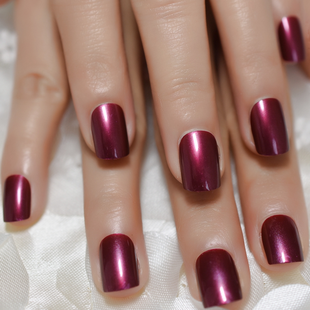 Quadrat Mittel Klassische Nagel Gelb Butter Vulgär Glänzend Banane Gel Nagel tipps Acryclic Künstliche Presse Auf NäGel: L5135