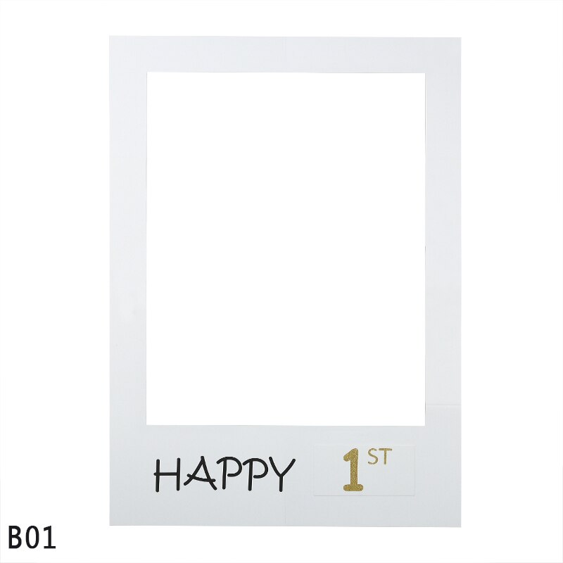Fødselsdag fotoboks ramme 1 18 21 30 40 60 hvid fotoramme fotobooth rekvisitter børn voksen tillykke med fødselsdagsfest dekor rekvisitter ramme: B01