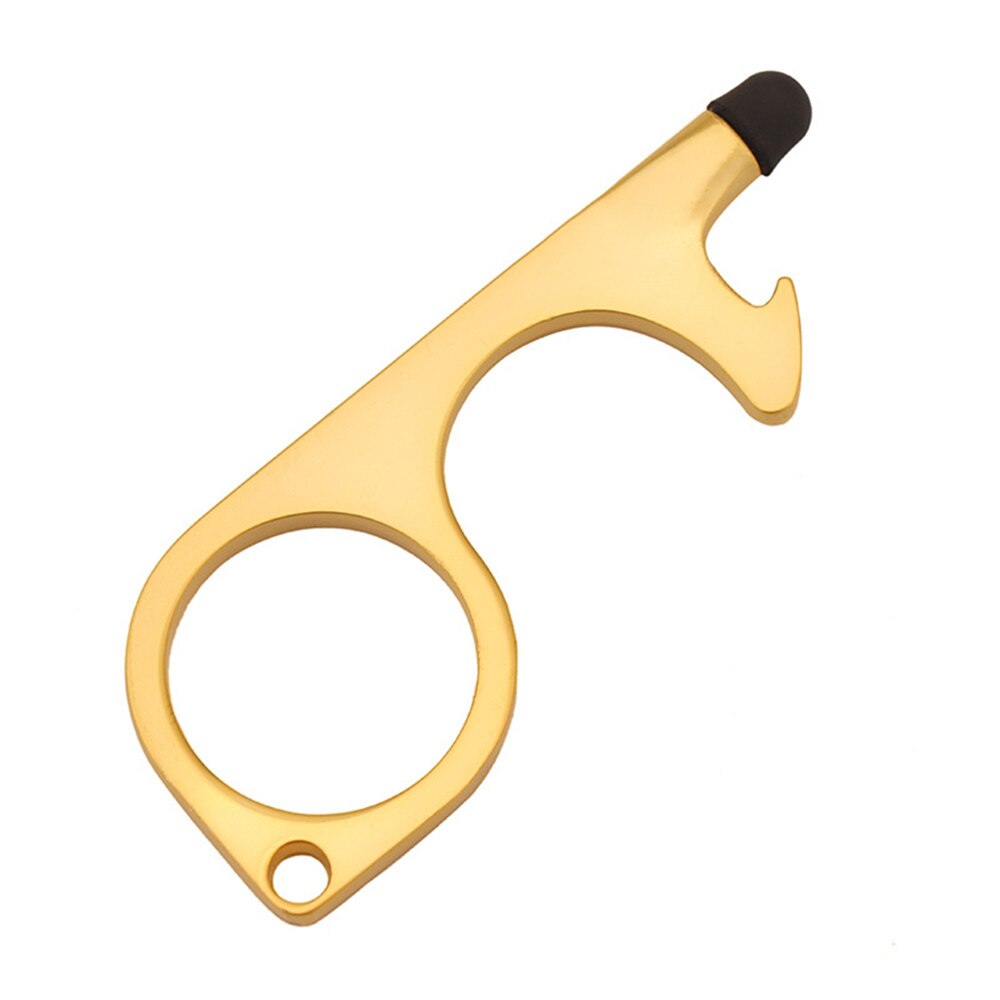 Llave táctil sin contacto con botón de ascensor, abridor de puerta, manija de puerta, agarre de llave, protección de seguridad, aislamiento sin contacto, abridor de puerta: Gold