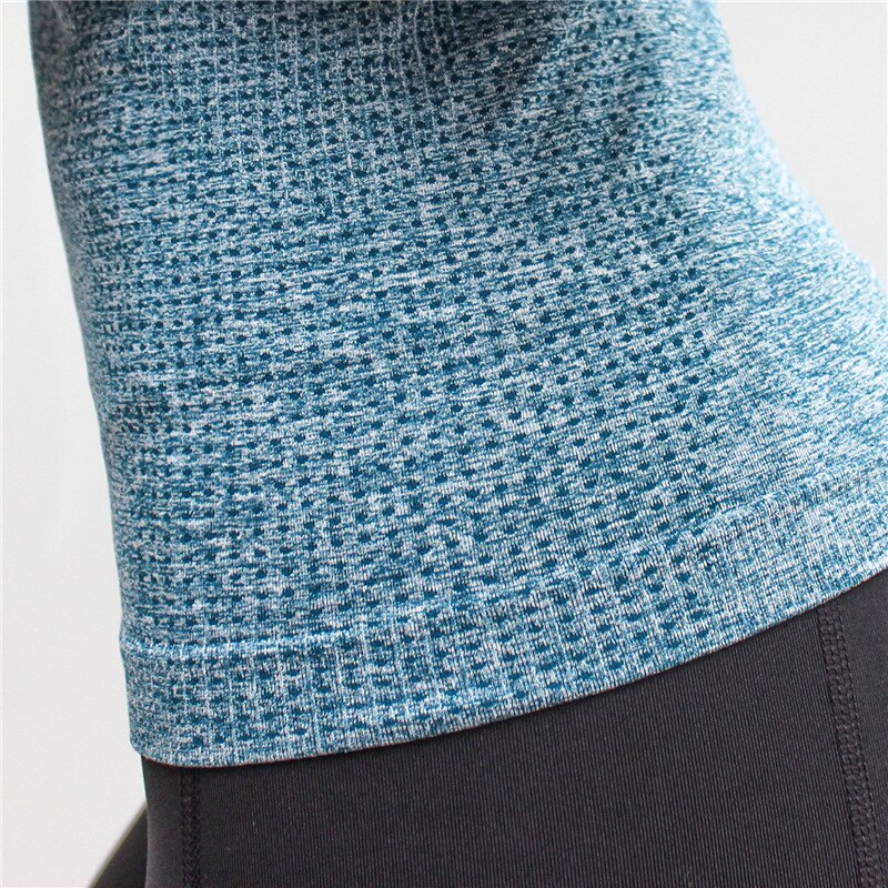 Camiseta deportiva de manga larga sin costuras con agujero pulgar ropa deportiva para mujer ropa de gimnasio camisetas de entrenamiento ropa de Yoga femenina