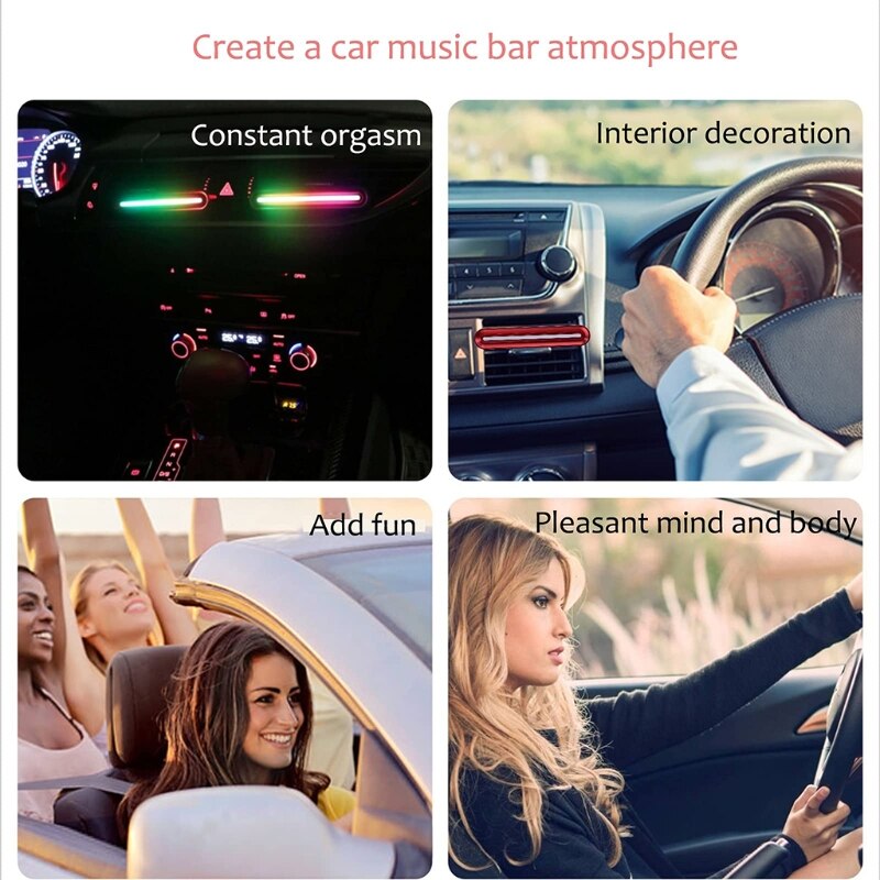 Auto-lufterfrischer mit led-ambientebeleuchtung, duftclip, aromatherapie-lampe , 7-- farben-farbverlauf