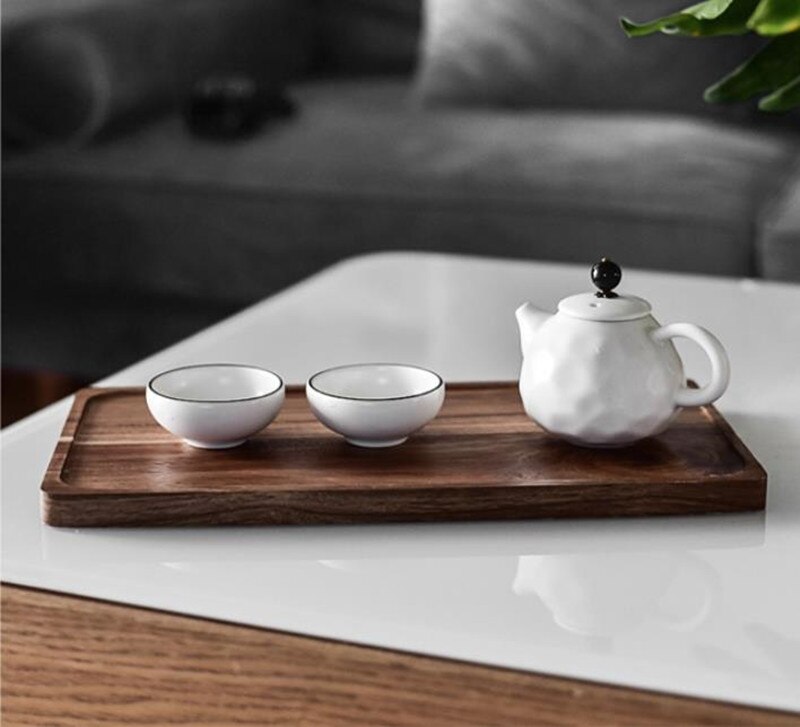 Retro Wooden Storage Trays Pan Plate Fruit Dishes Saucer Tea Tray Dessert Dinner Bread Pizza Wood Plate Tea tray