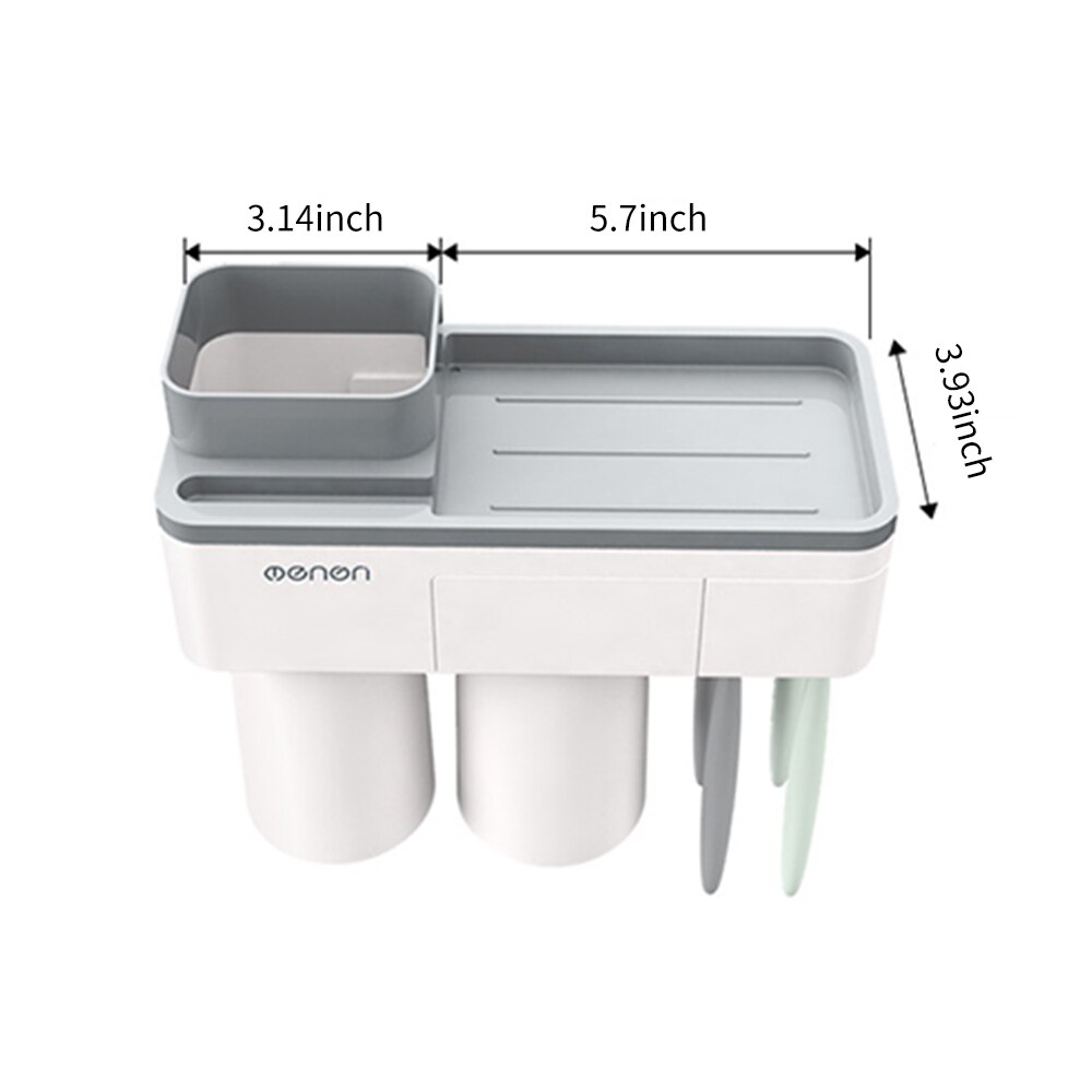 Mengn Toothbrush Rack Wall Mounted Toothbrush Holder Cup Organizer Toothpaste Dispenser Washroom Bathroom Storage Rack Shelf: Type 1