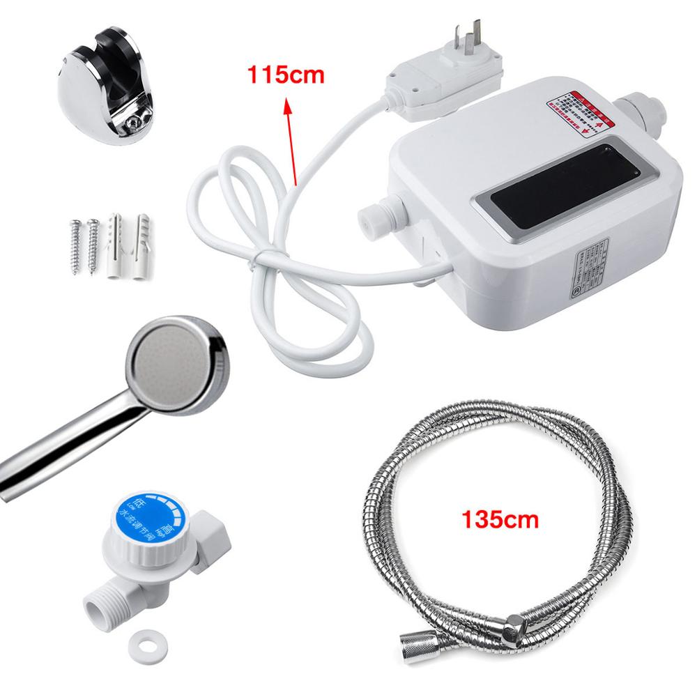 220V 3500W Electric Water Heater Instant Tankles water heater Mini heater with LCD Display EU Plug for Kitchen Bathroom Home