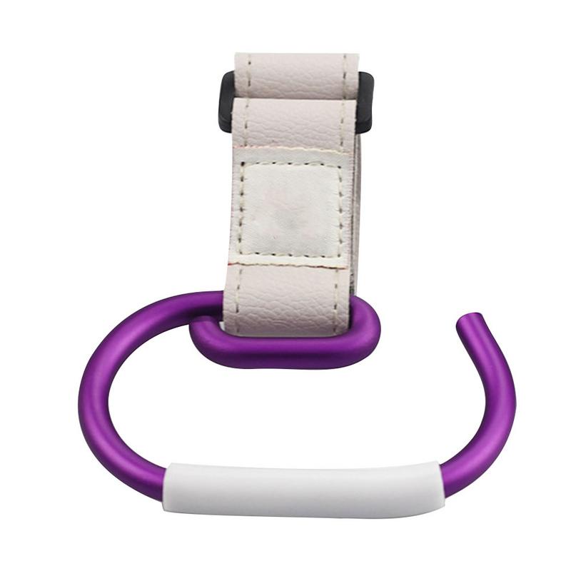 Ganchos de cochecito para bebé, percha para cochecito, mosquetón, Clip de la bolsa de compras, gancho giratorio con correa y gancho, 7 colores: C
