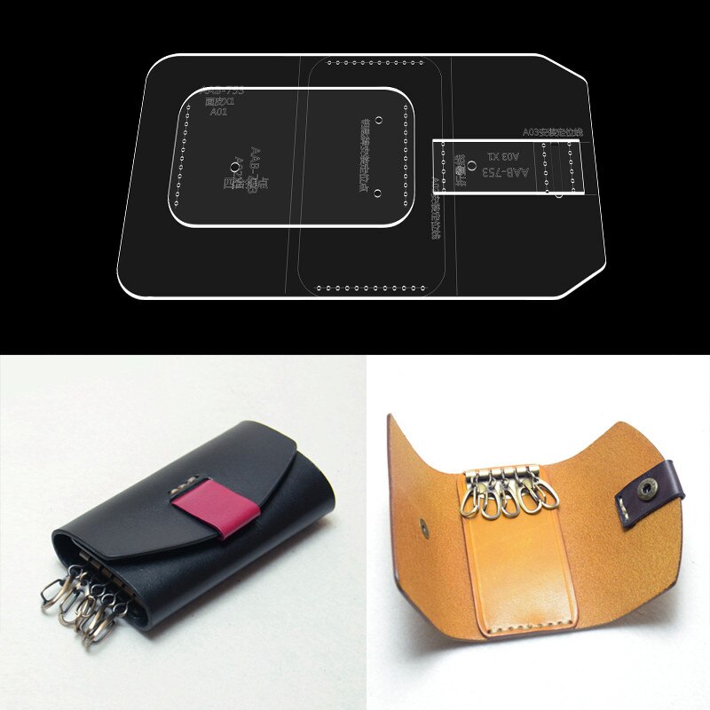1Set Leather Handmade Craft Key Case Sewing Pattern Acrylic Stencil Template Sewing Accessories