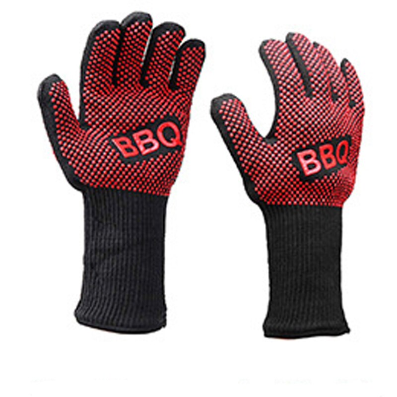 Haleychan 1472f varmebestandige grillhandsker mikrobølgehandsker dobbeltsidet silikone bomuldsmateriale anti-cut finger sælges  by 1 par: 05